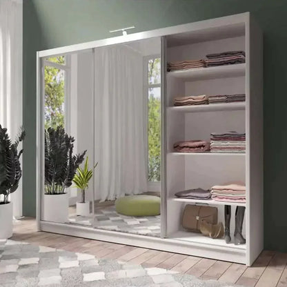 Mathilde 250cm Sliding Wardrobe - White, Black, Grey