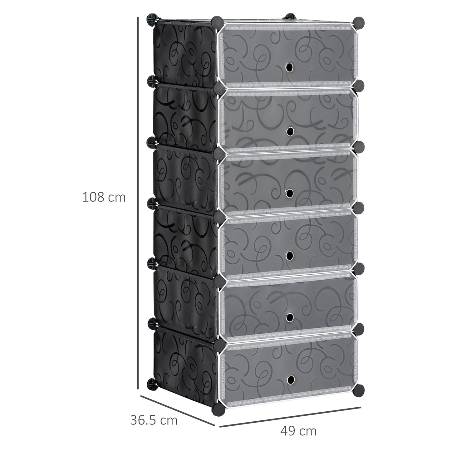 HOMCOM Six Cube Modular Storage Jednostka magazynowa - czarna