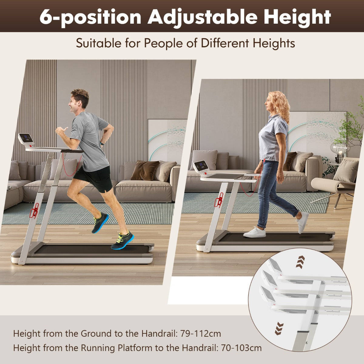 Max 2.25 HP Walking Running Jogging Exercise Machine with LED Display-Silver