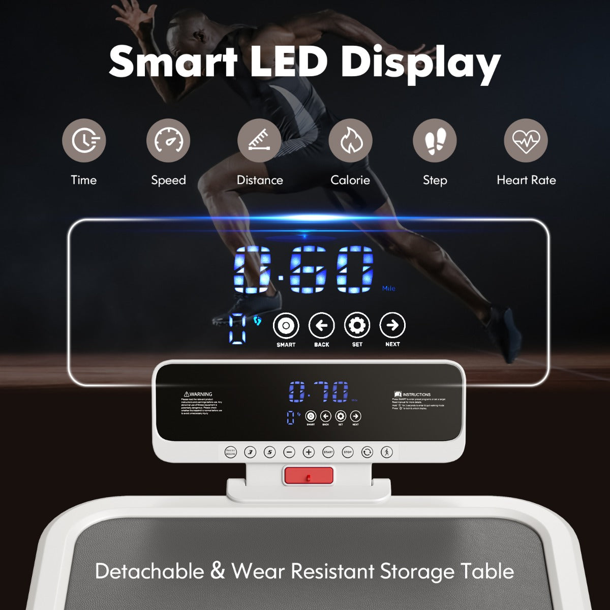 Max 2.25 HP Walking Running Jogging Exercise Machine with LED Display-Silver