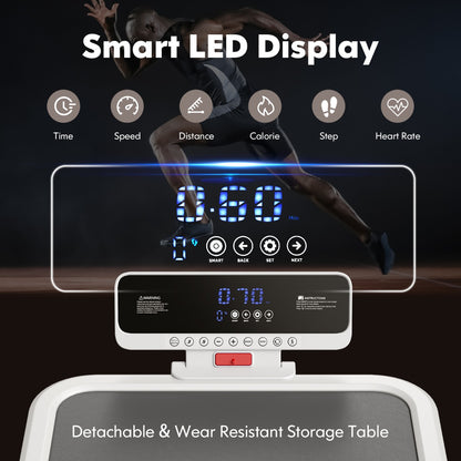 Max 2.25 HP Walking Running Jogging Exercise Machine with LED Display-Silver