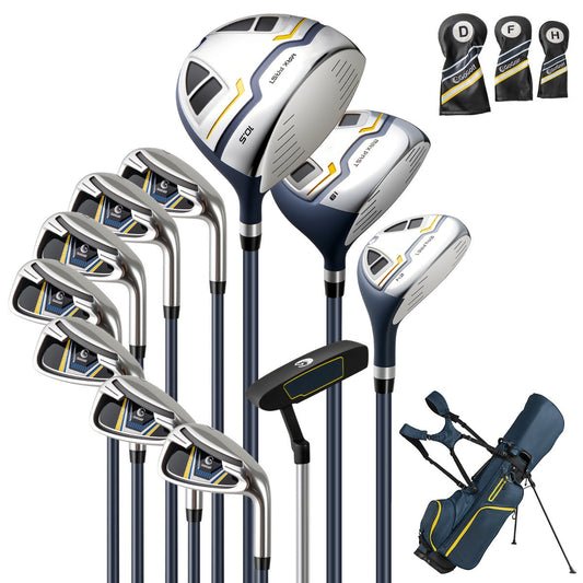 Mens Complete Golf Clubs and Bag Set Golf Stand Bag-Yellow