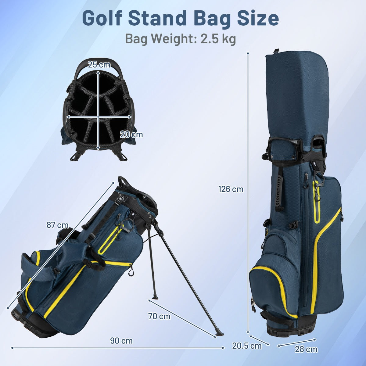 Mens Complete Golf Clubs and Bag Set Golf Stand Bag-Yellow