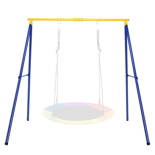 Zestaw huśtawek Saucer z metalową ramą i gwoździami szlifowanymi do Garden Park-niebieski i żółty