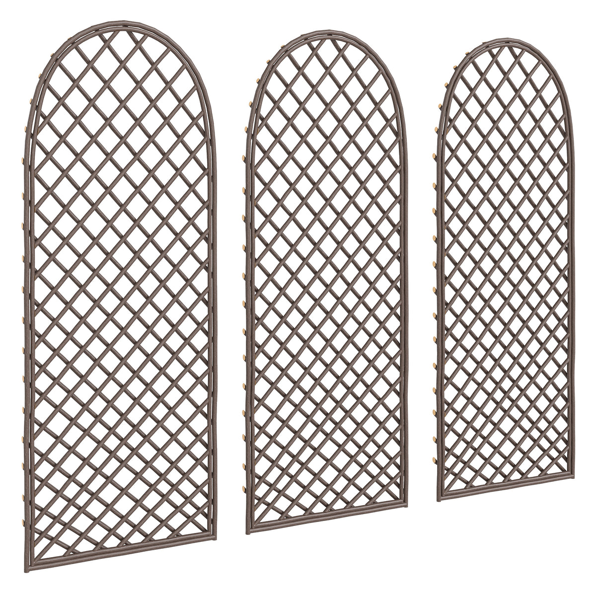 Outsunny Garden Trellis, Decorative Trellis Panels for Climbing Outdoor Plants, Vegetables, Vines, Flowers, Natural Wood Finish
