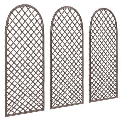 Outsunny Garden Trellis, Decorative Trellis Panels for Climbing Outdoor Plants, Vegetables, Vines, Flowers, Natural Wood Finish