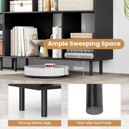 Open Shelf Bookcase with 4 Compartments for Living Room Bedroom-Black