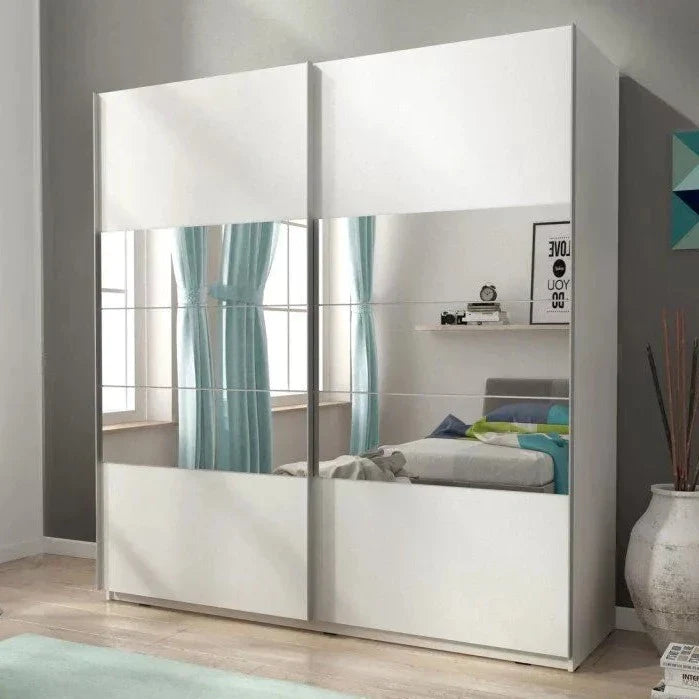 Micah 01 Sliding Door Wardrobe 200cm - White Matt