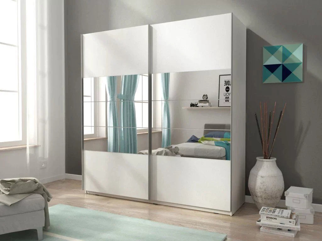 Micah 01 Sliding Door Wardrobe 200cm - White Matt