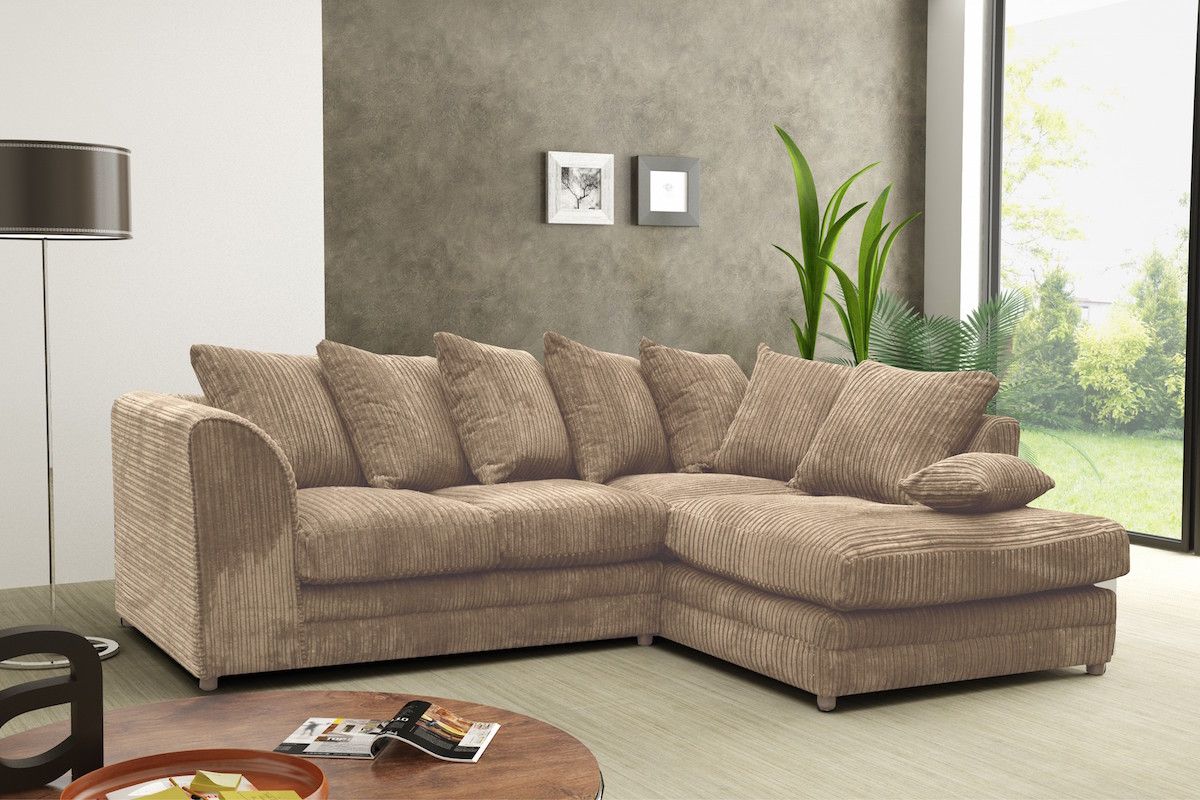 Desmond Jumbo Cord Corner Sofa - Grey and Other Colours