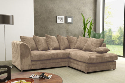 Desmond Jumbo Cord Corner Sofa - Mink and Other Colours