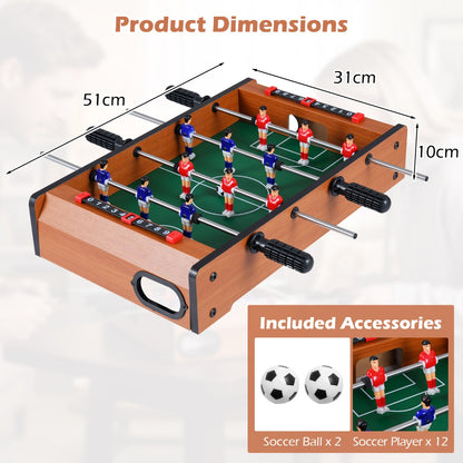 Mini Indoor Football Table with 2 Soccer Balls and Scoring Sliders