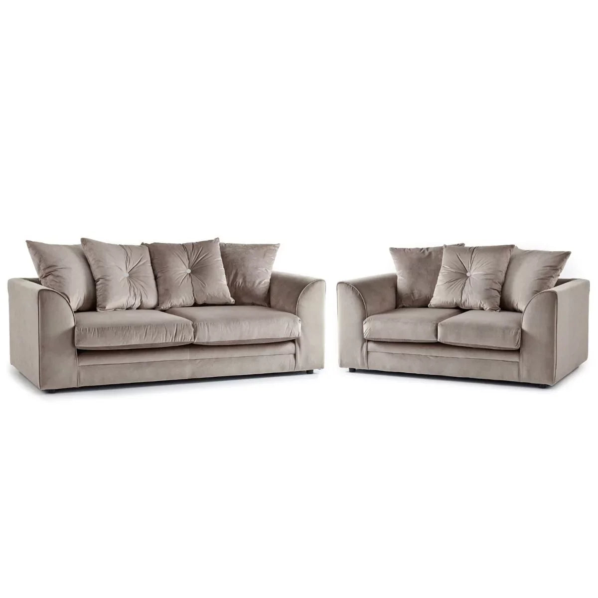 Sorretto Mink Velvet Fabric Corner Sofa - Left and Right Arm