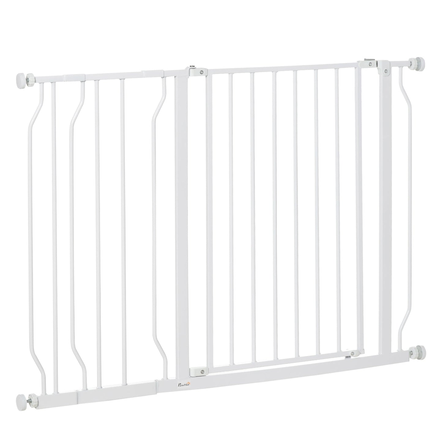 PawHut Wide Dog Safety Gate, with Door Pressure, for Doorways, Hallways, Staircases - White