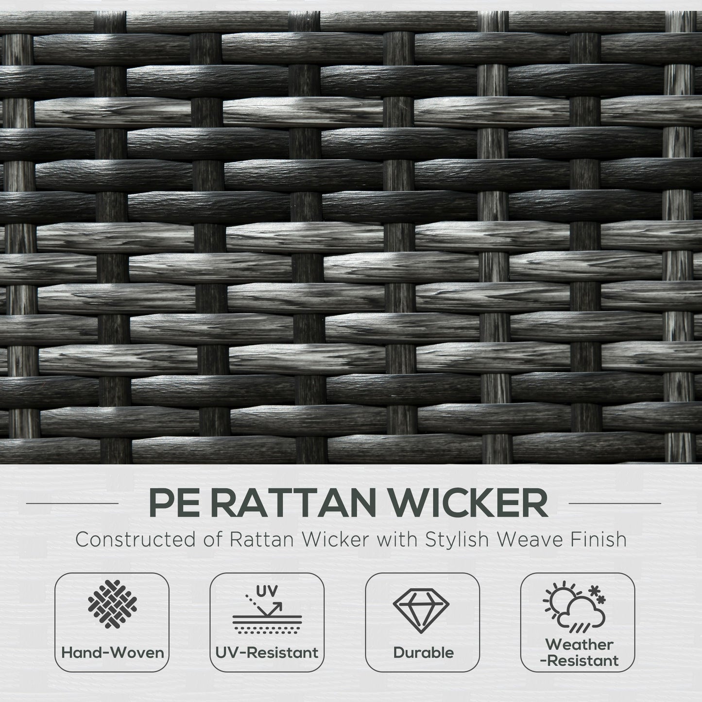 Outsunny Eight-Piece Rattan Sofa Set - Orange/Grey