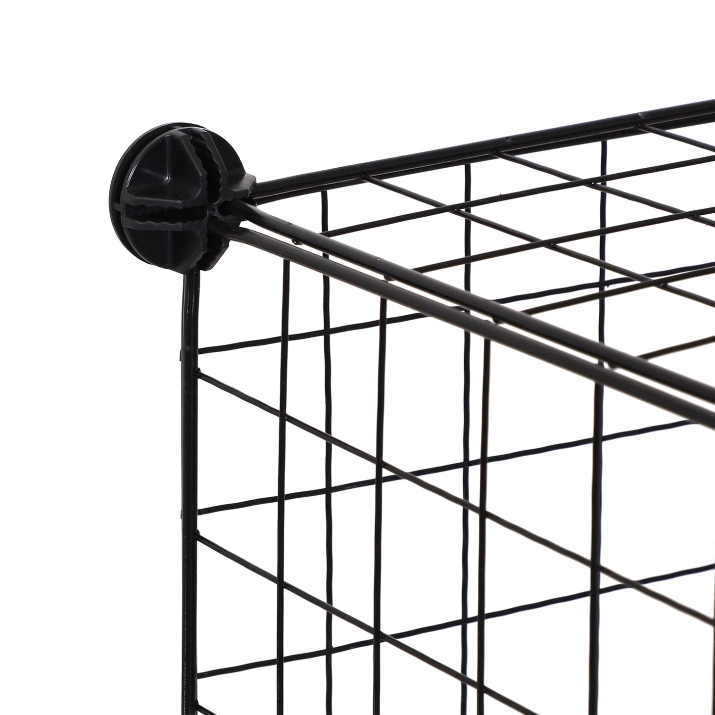 HOMCOM DIY 6 Cube Metal Wire Rack Interlocking Storage Cabinet Living Room Organiser Display Shelves Black