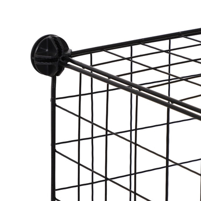 HOMCOM DIY 6 Cube Metal Wire Rack Interlocking Storage Cabinet Living Room Organiser Display Shelves Black