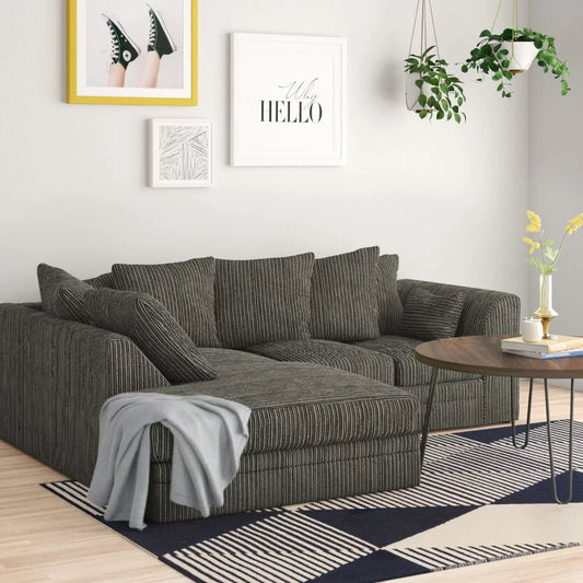 Sofa narożna Mona Jumbo Cord Grey