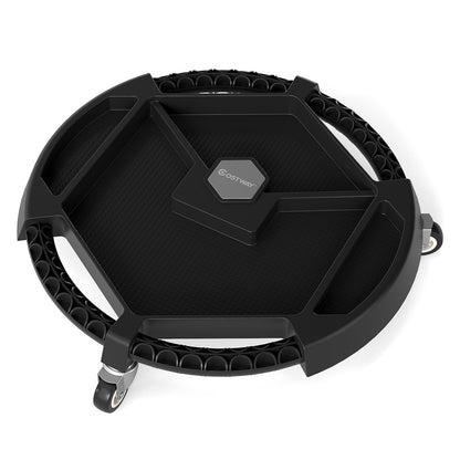 Mobile Automotive Tool Creeper with 3 Swivel Casters and 4 Compartments-Black
