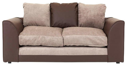 Dylan Chenille Fabric Corner Sofa in Brown and Beige