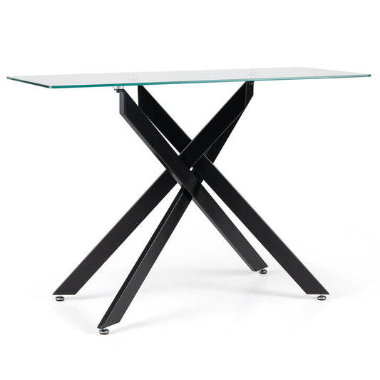 Modern Glass Console Table in Black