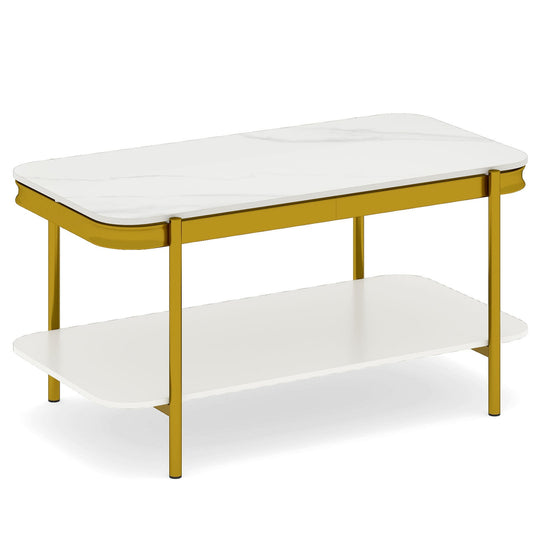 Modern Rectangular Coffee Table in White