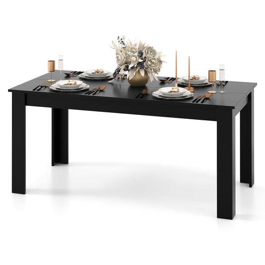Modern Rectangular Kitchen Table for Breakfast Nook in Black
