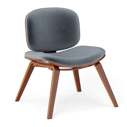 Modern Accent Chair with Curved Backrest and Padded Seat-Walnut