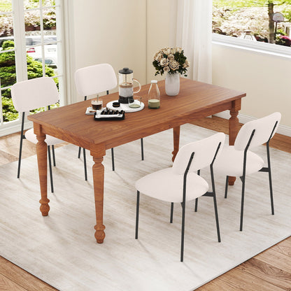 Modern Linen Fabric Dining Chair Set of 4-White