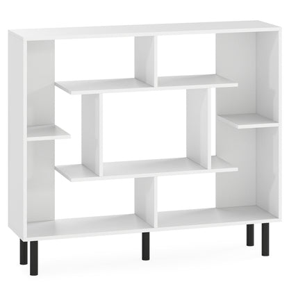 Modern Geometric Bookcase with Anti-tipping Devices-White