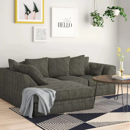 Mona Jumbo Cord Grey Corner Sofa