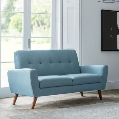 Monza Compact And Stylish 2 Seater Retro Sofa - Blue