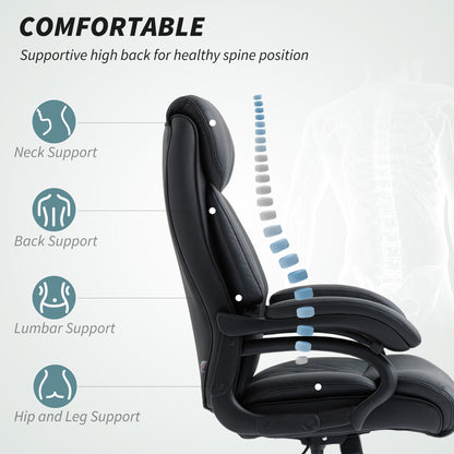 HOMCOM Executive Office Chair with Spring Padding - Black