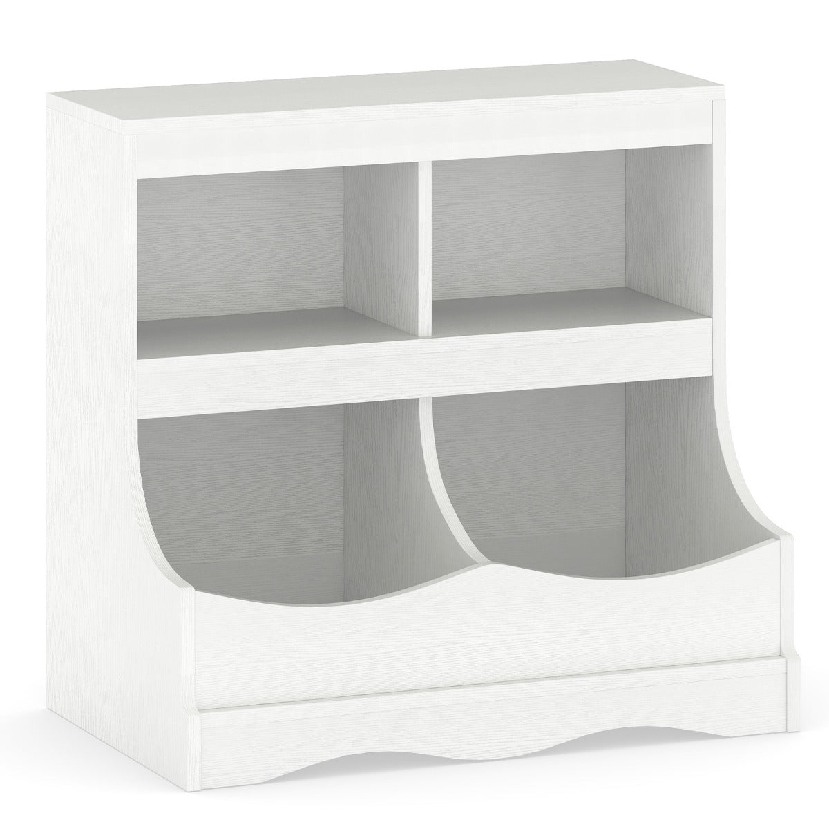 Multi-Bin Toy Storage Cabinet for Children's Room and Playroom-White