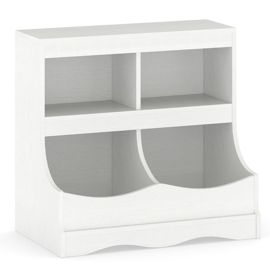 Multi-Bin Toy Storage Cabinet for Children's Room and Playroom-White
