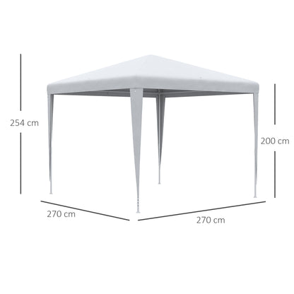 Outsunny 2,7m x 2,7m altana ogrodowa namiot imprezowy baldachim ślubny na zewnątrz (biały)