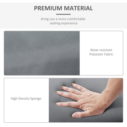 Outsunny Set of 2 Sun Lounger Cushions, Replacement Cushions for Rattan Furniture with Ties, 196 x 55 cm, Cushion ONLY, Dark Grey