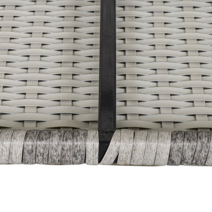 Sofa narożna Outsunny Outdoor PE Rattan, sofa ogrodowa z wikliny, pojedynczy fotel z poduszkami, jasnoszary