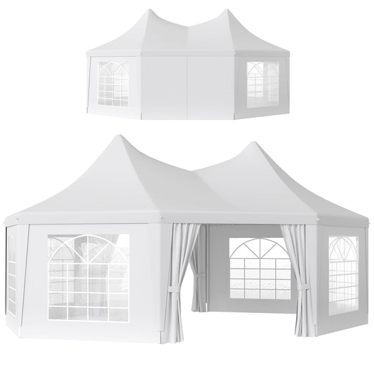Outsunny 6.8 x 5m Octagonal Marquee Gazebo - White
