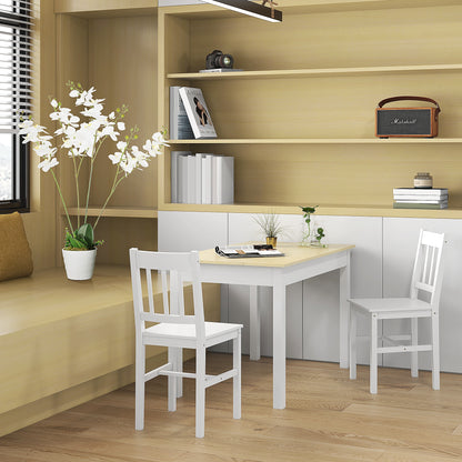 HOMCOM Dining Table for 4 to 6, Modern Kitchen Table with Wood Effect Tabletop, Thick Legs, 120cm, Oak Wood Grain