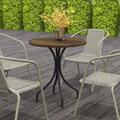 Outsunny 66cm Galvanised Steel Garden Table - Brown