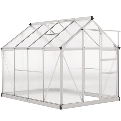 Outsunny 6 x 8ft Walk-In Greenhouse, with Sliding Door - Clear