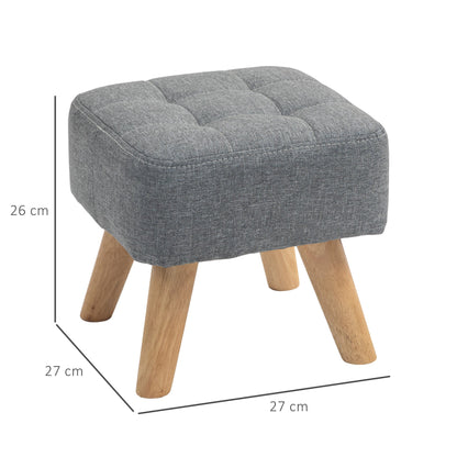 Podnóżek HOMCOM Linen-Look Square Padded - Szary
