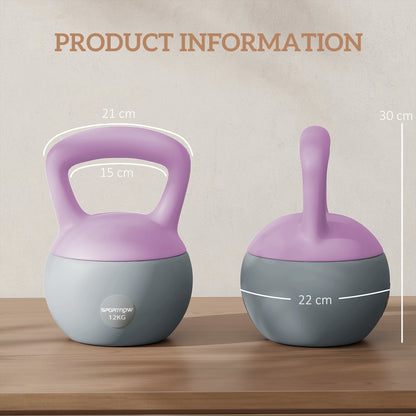 SPORTNOW 12KG Soft Kettlebell, Kettlebell with Non-Slip Handle for Home Gym, Weight Lifting, Strength Training, Purple/Grey