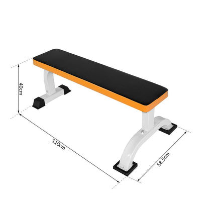 HOMCOM Fitness Flat Bench-Black/Orange