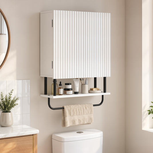 HOMCOM Bathroom Wall Cabinet in White, image 2