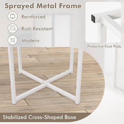 5-Piece Dining Table Set  with 4 Square Stools for Breakfast Nook-Natural