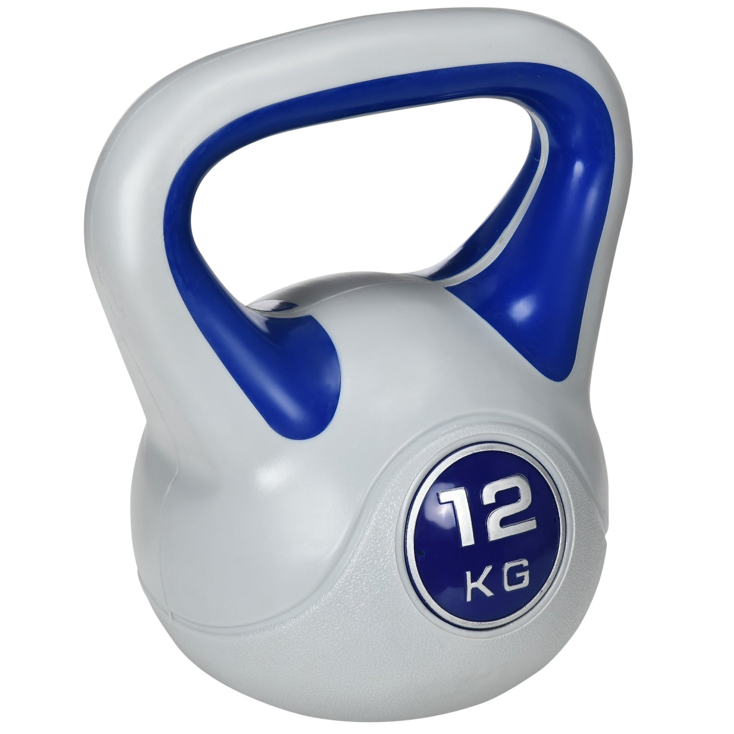SPORTNOW Kettlebell, 12kg Kettle Bells with Handle for Home Gym Weight Lifting and Strength Training, Dark Blue and Grey