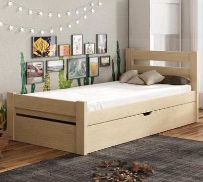 Wooden Single Bed Nela with Storage