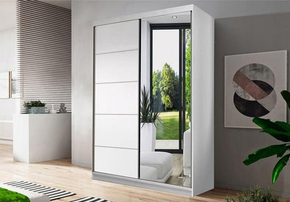 Pleasant 05 Sliding Door Wardrobe 120cm in White Matt